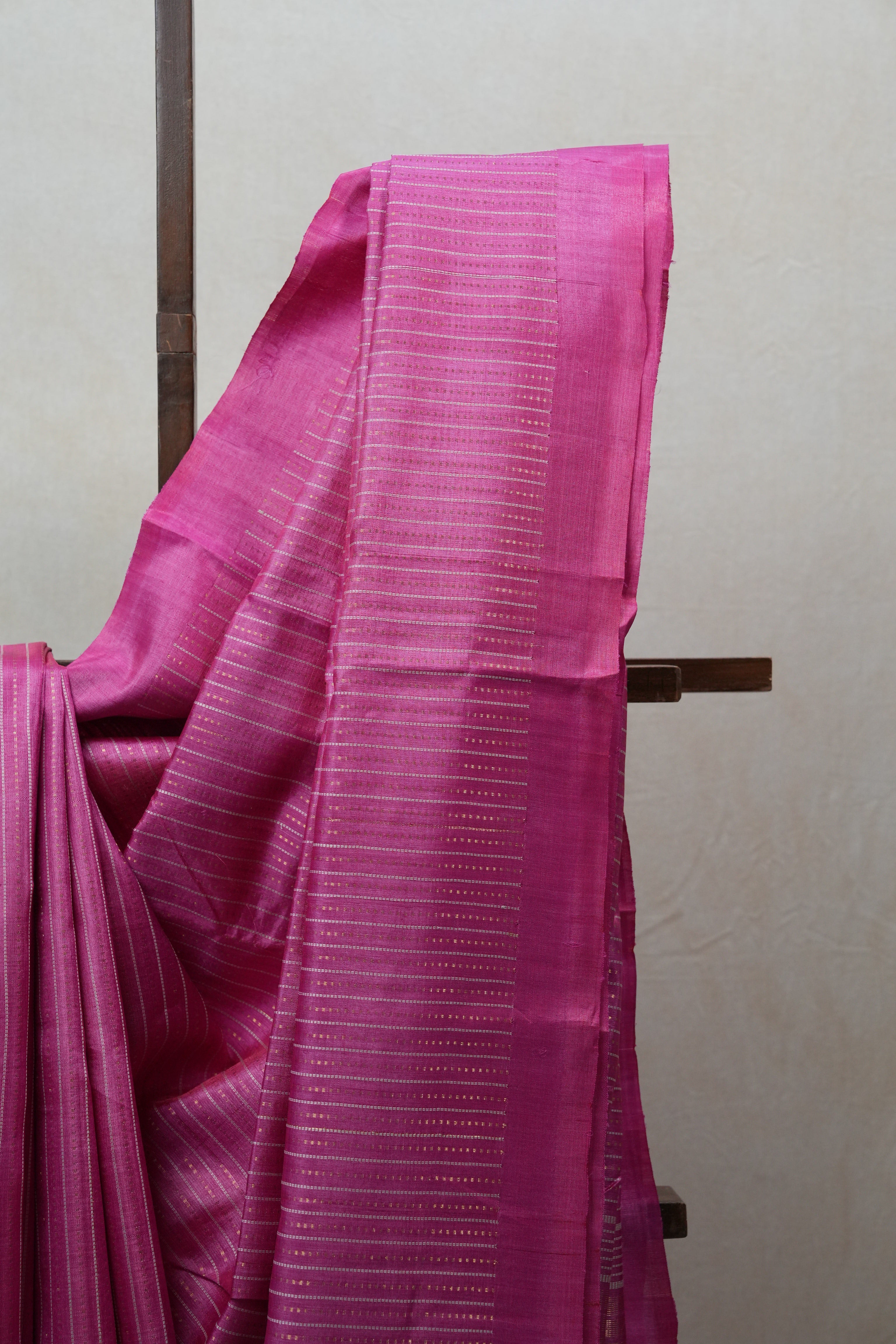 Pink Tussar Silk Saree - SRPTSS1484