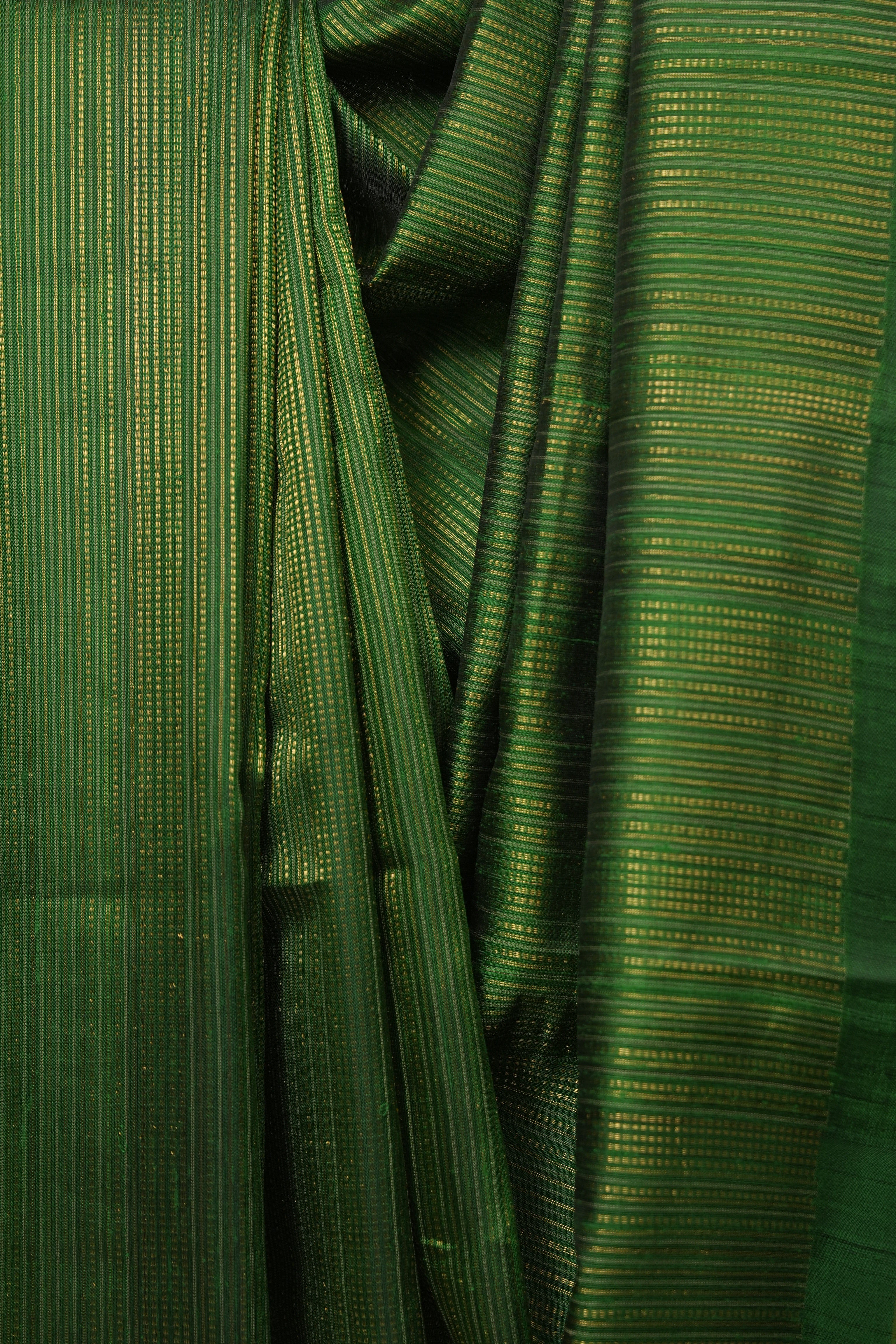 Green Raw Silk Saree - SRGRSS1036