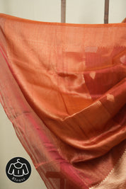 Brick Red Tissue Banarasi Silk Saree - SRBRTBSS108