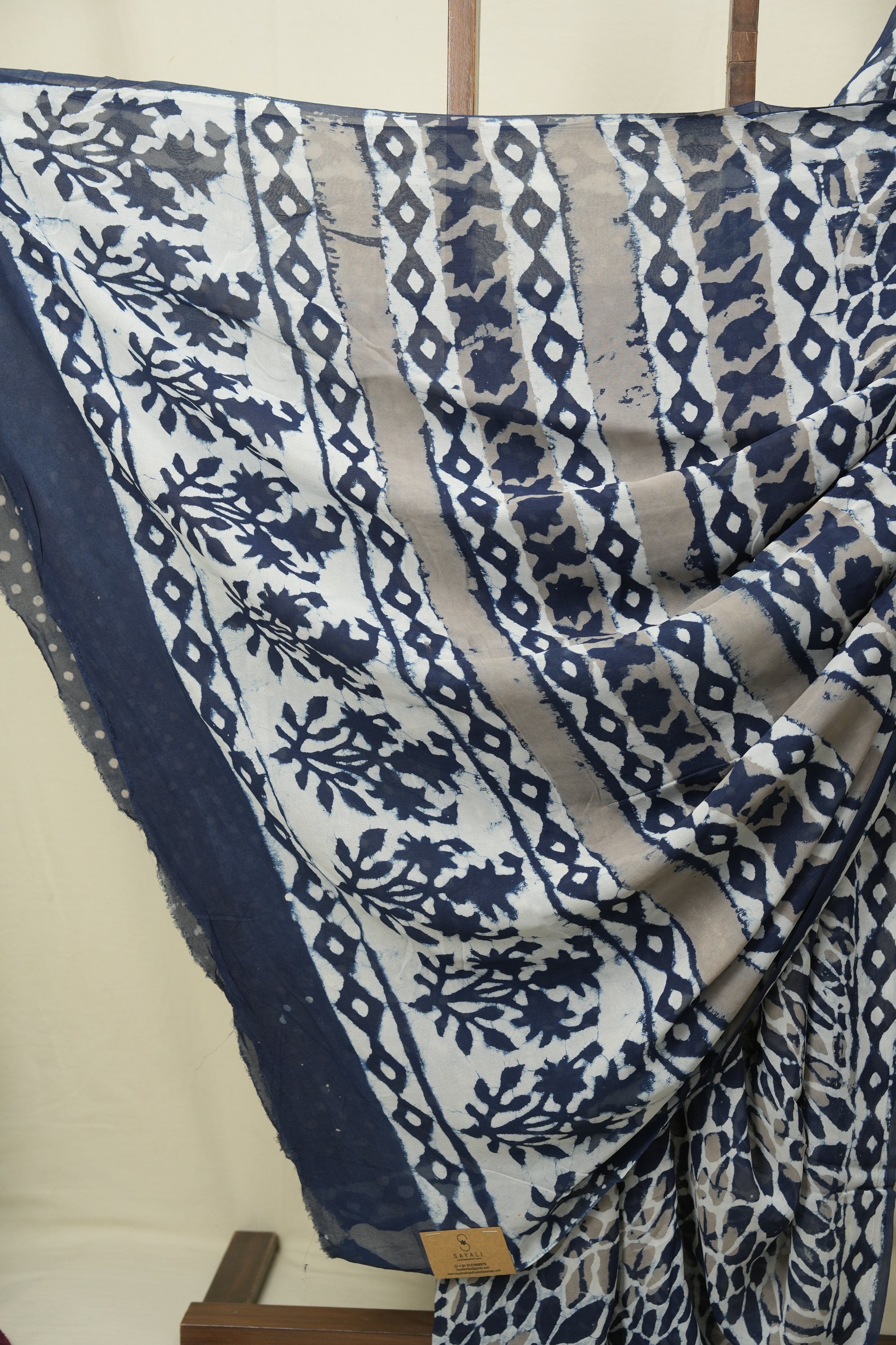 Blue HBP Georgette Saree - SRBHGS75