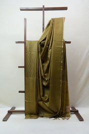 Khaki Tussar Silk Saree - SRKTSS1456