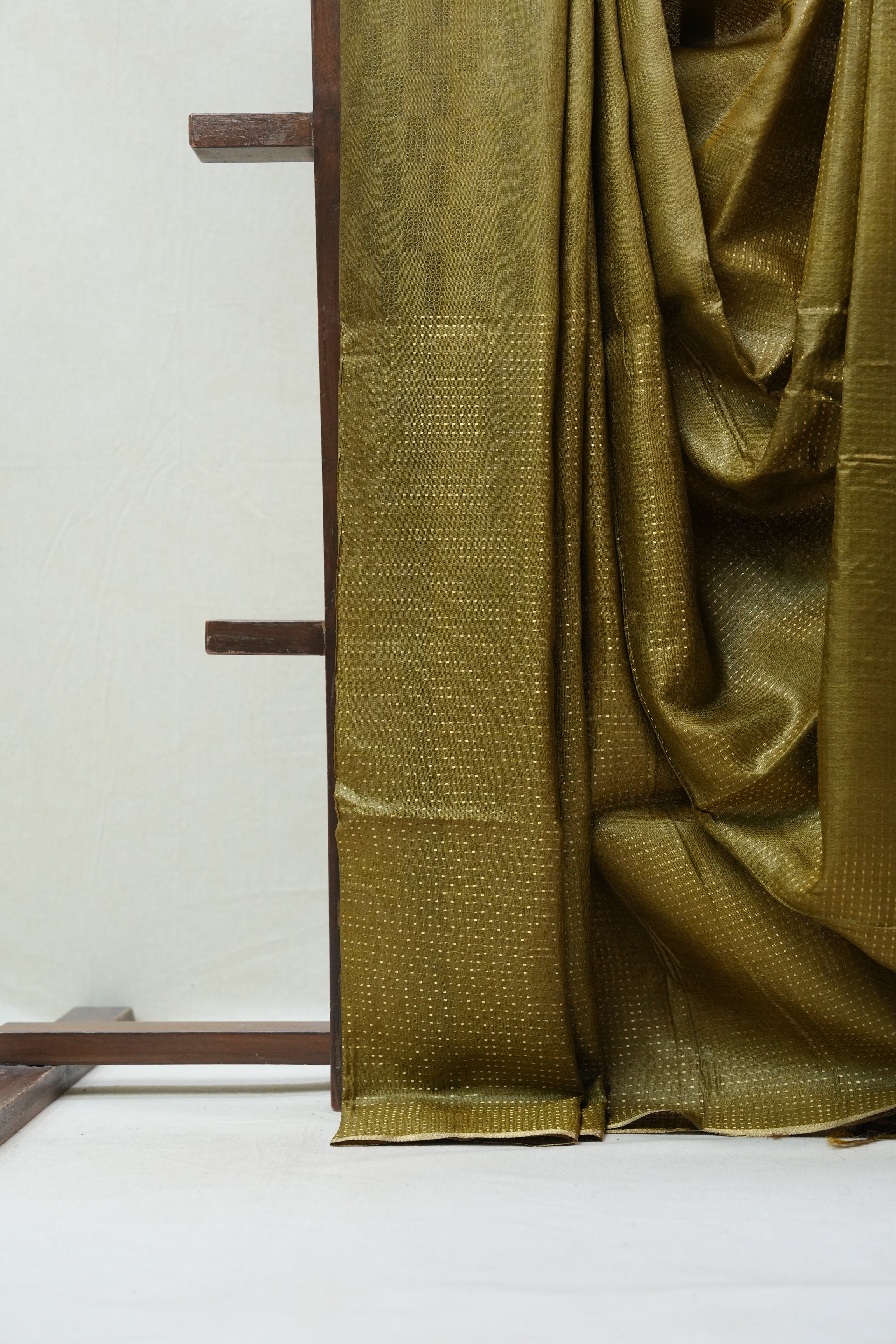 Khaki Tussar Silk Saree - SRKTSS1456