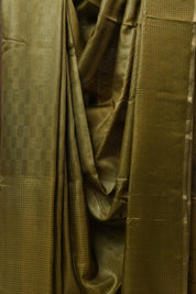 Khaki Tussar Silk Saree - SRKTSS1456