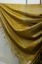 Khaki Tussar Silk Saree - SRKTSS1456