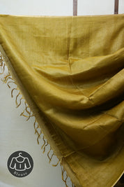Khaki Tussar Silk Saree - SRKTSS1456