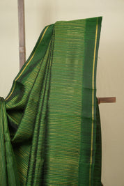 Green Raw Silk Saree - SRGRSS1036