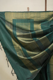 Green Raw Silk Saree - SRGRSS936