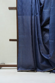 Blue Tussar Silk Saree - SRBTSS1458