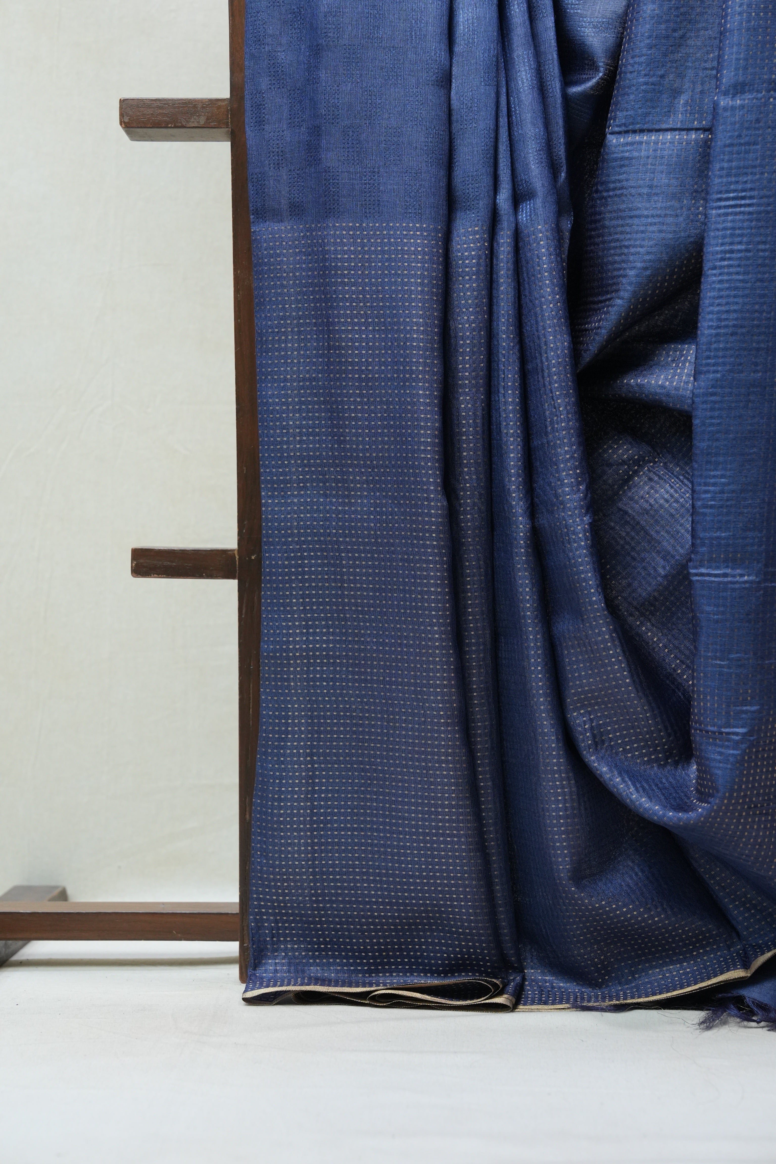 Blue Tussar Silk Saree - SRBTSS1458