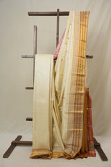 Cream Kanjivaram Silk Saree - SRCKSS1062