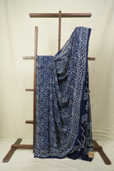 Navy Blue HBP Georgette Saree - SRNBHGS76