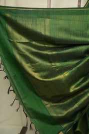 Green Raw Silk Saree - SRGRSS1036