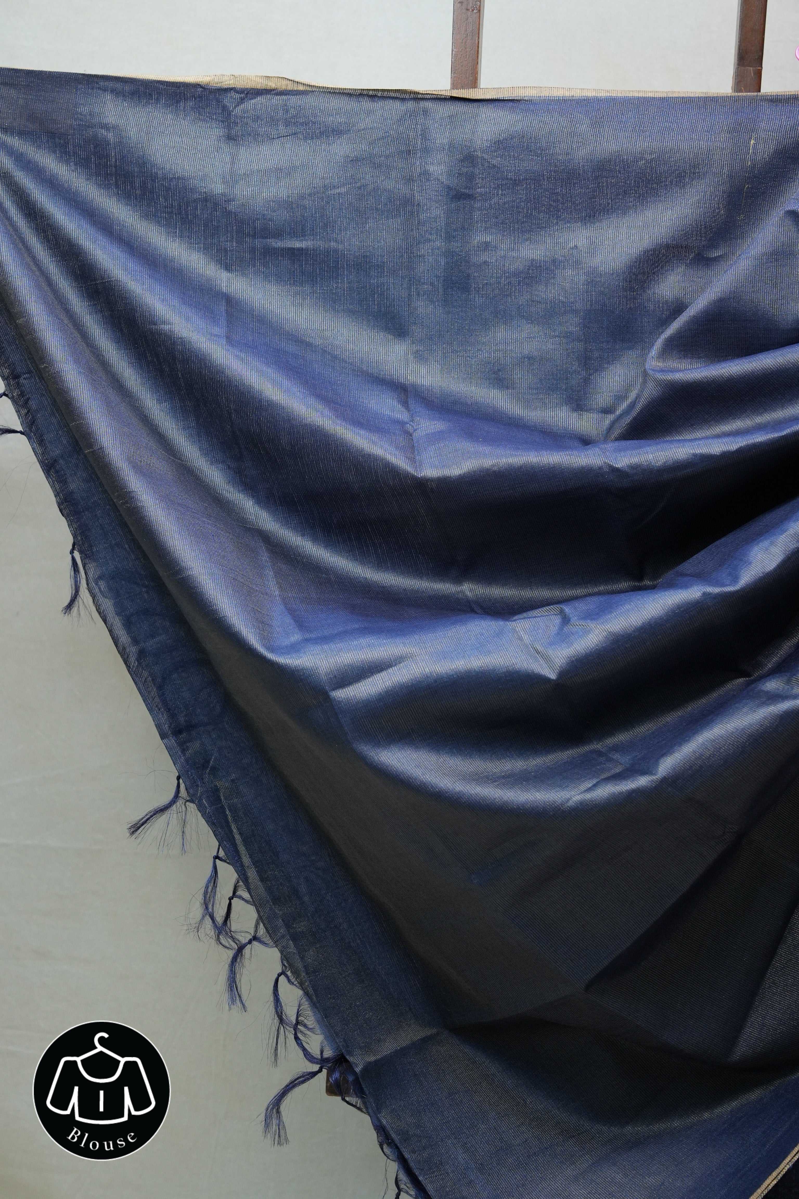 Blue Tussar Silk Saree - SRBTSS1458