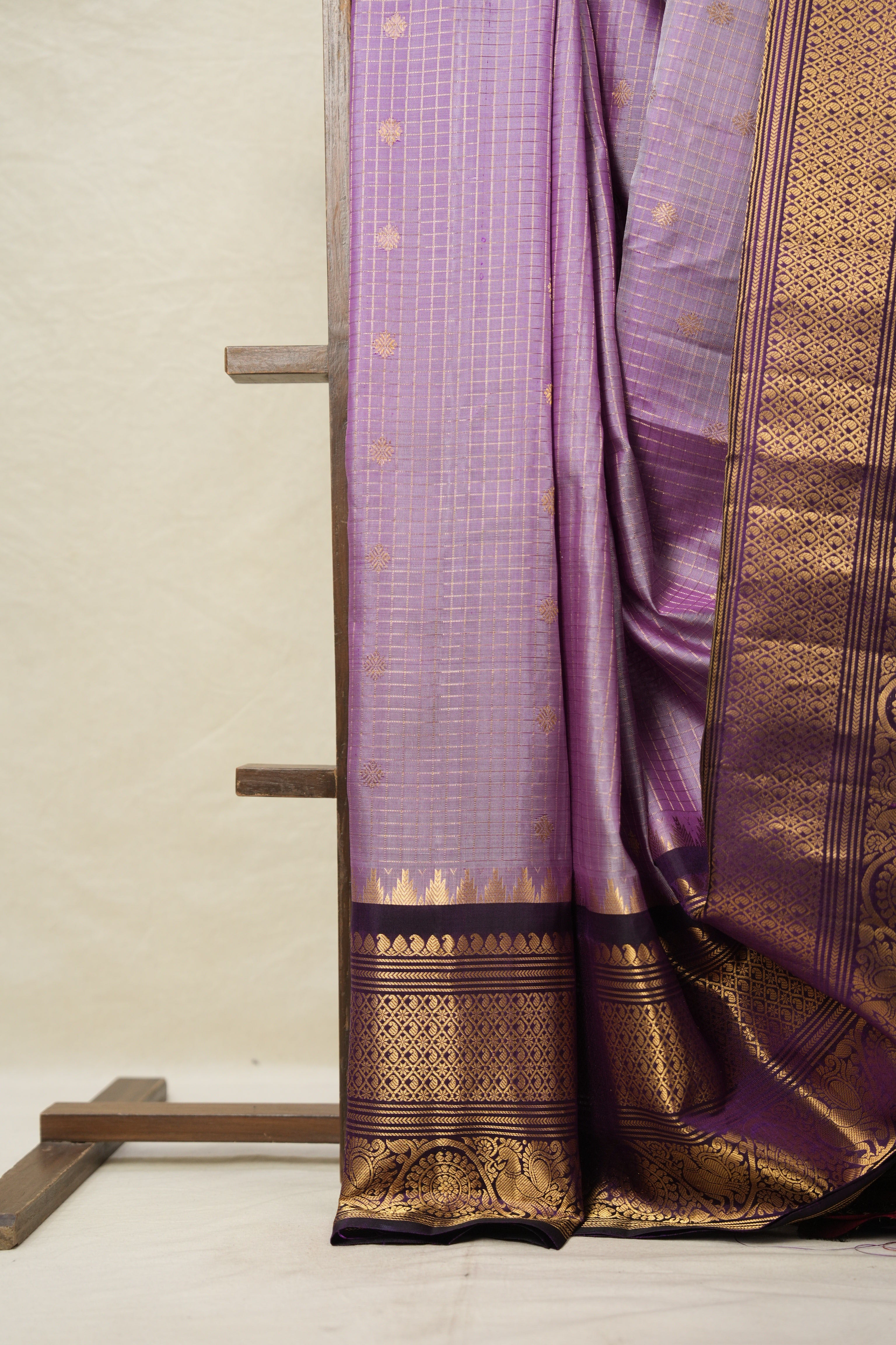 Lilac Purple Gadwal Silk Saree - SRLPGSS616