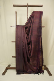 Wine Raw Silk Saree - SRWRSS1031
