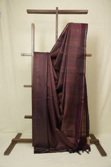 Wine Raw Silk Saree - SRWRSS1031