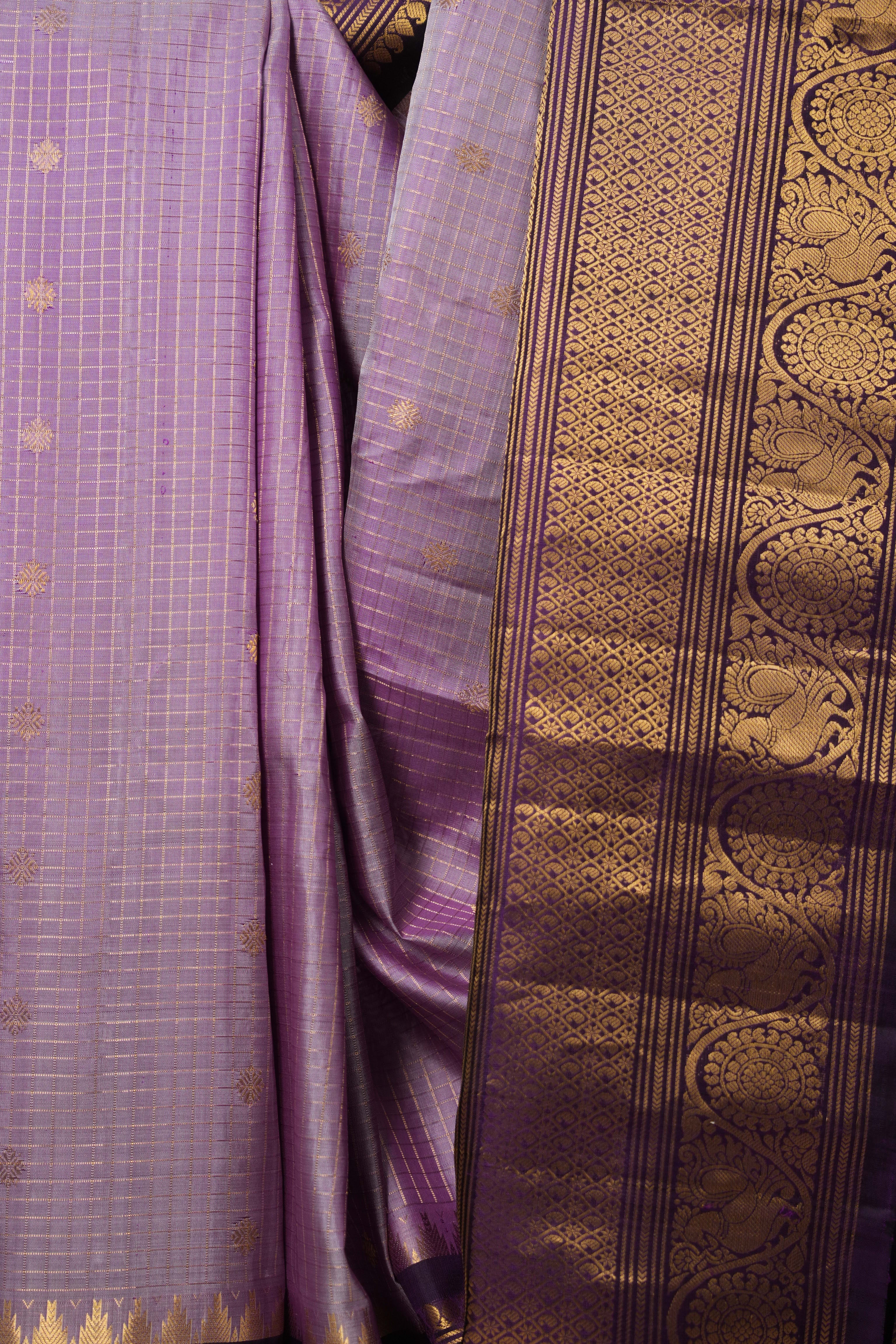 Lilac Purple Gadwal Silk Saree - SRLPGSS616