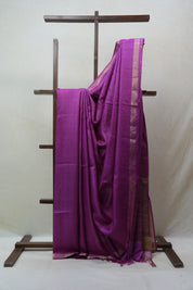 Magenta Tussar Silk Saree - SRMTSS1646