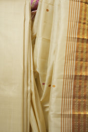 Cream Kanjivaram Silk Saree - SRCKSS1062