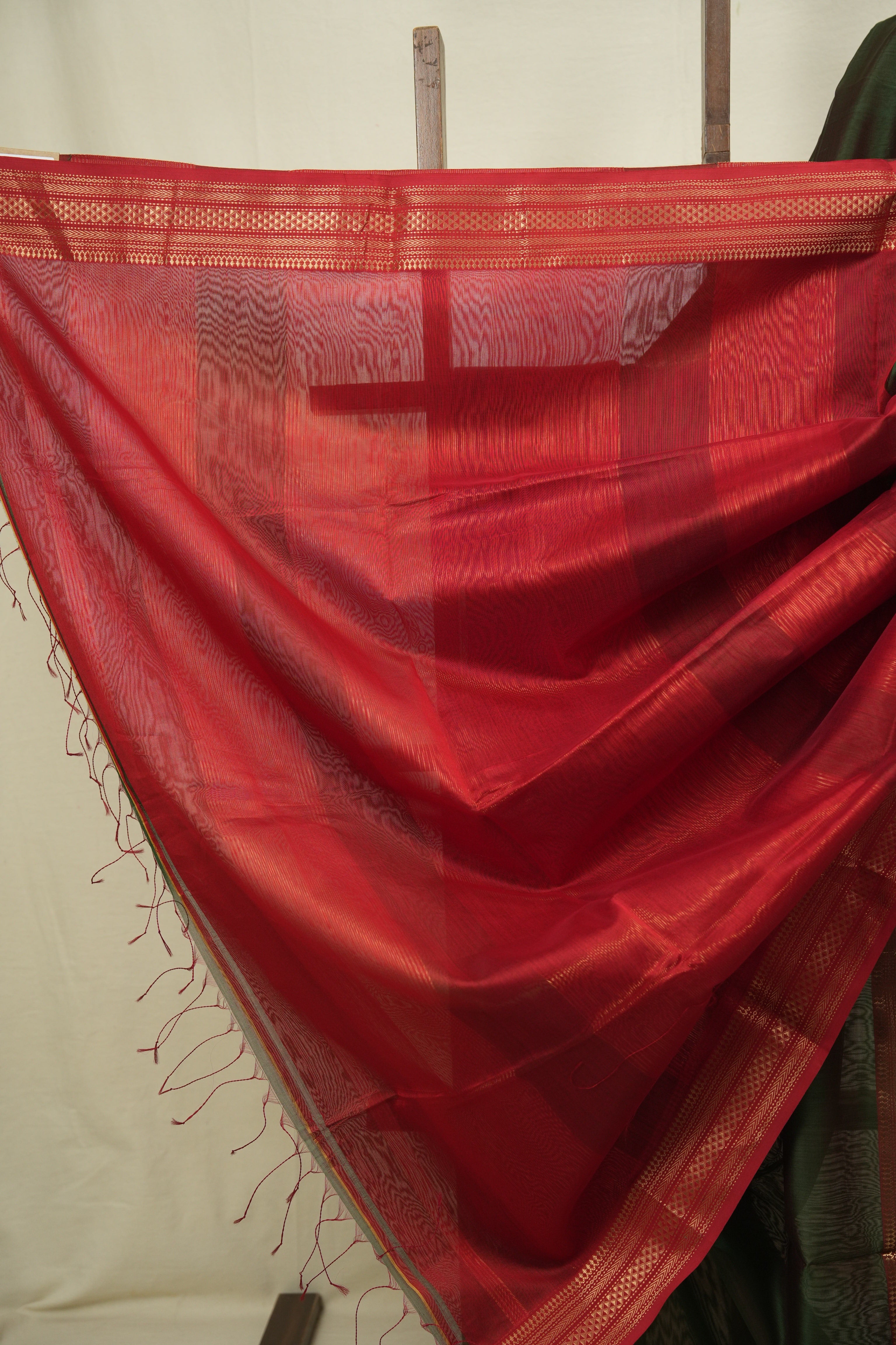 Green Maheshwari Saree- SRGMS1358