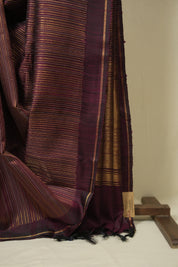 Wine Raw Silk Saree - SRWRSS1031