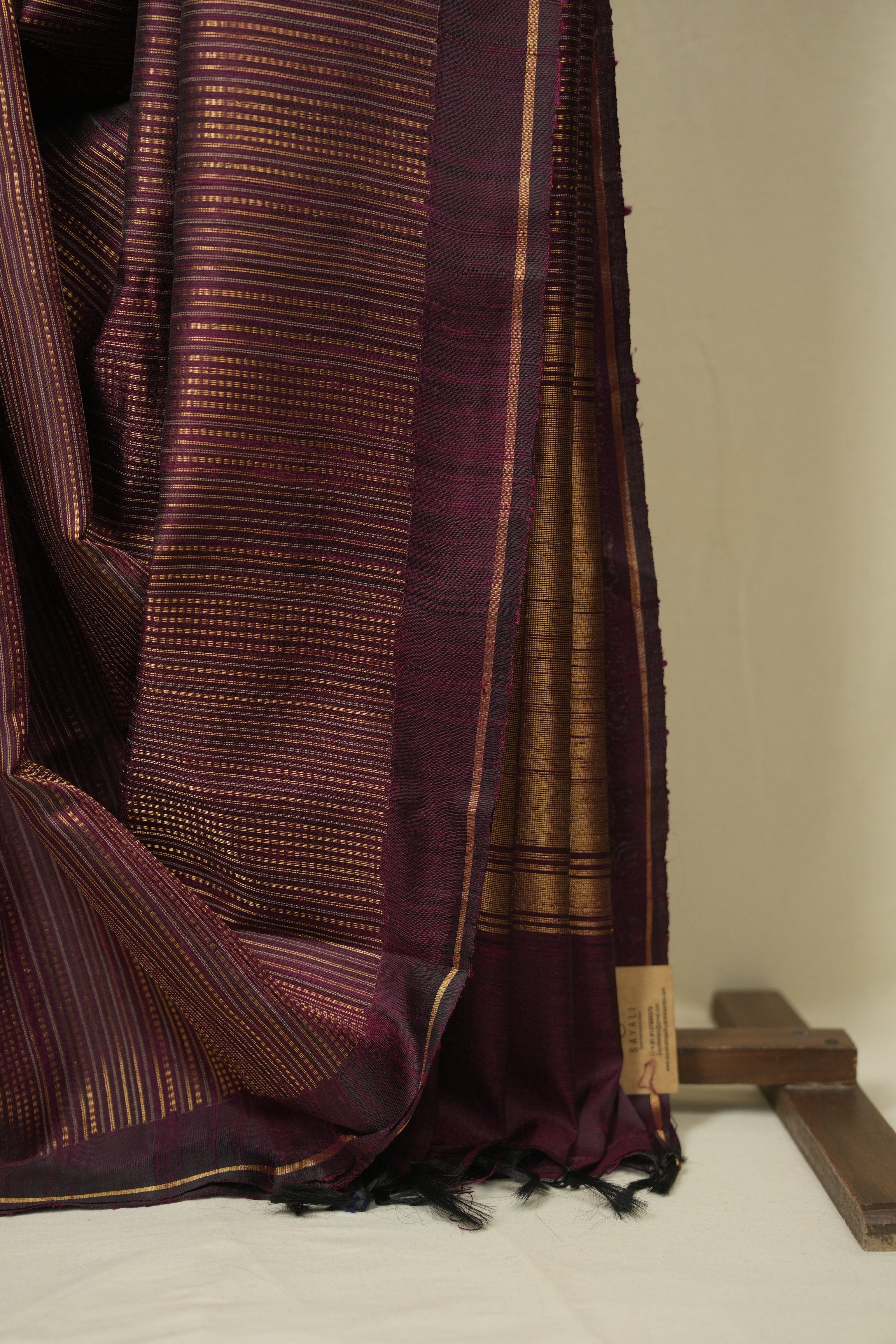 Wine Raw Silk Saree - SRWRSS1031