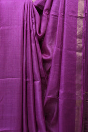 Magenta Tussar Silk Saree - SRMTSS1646