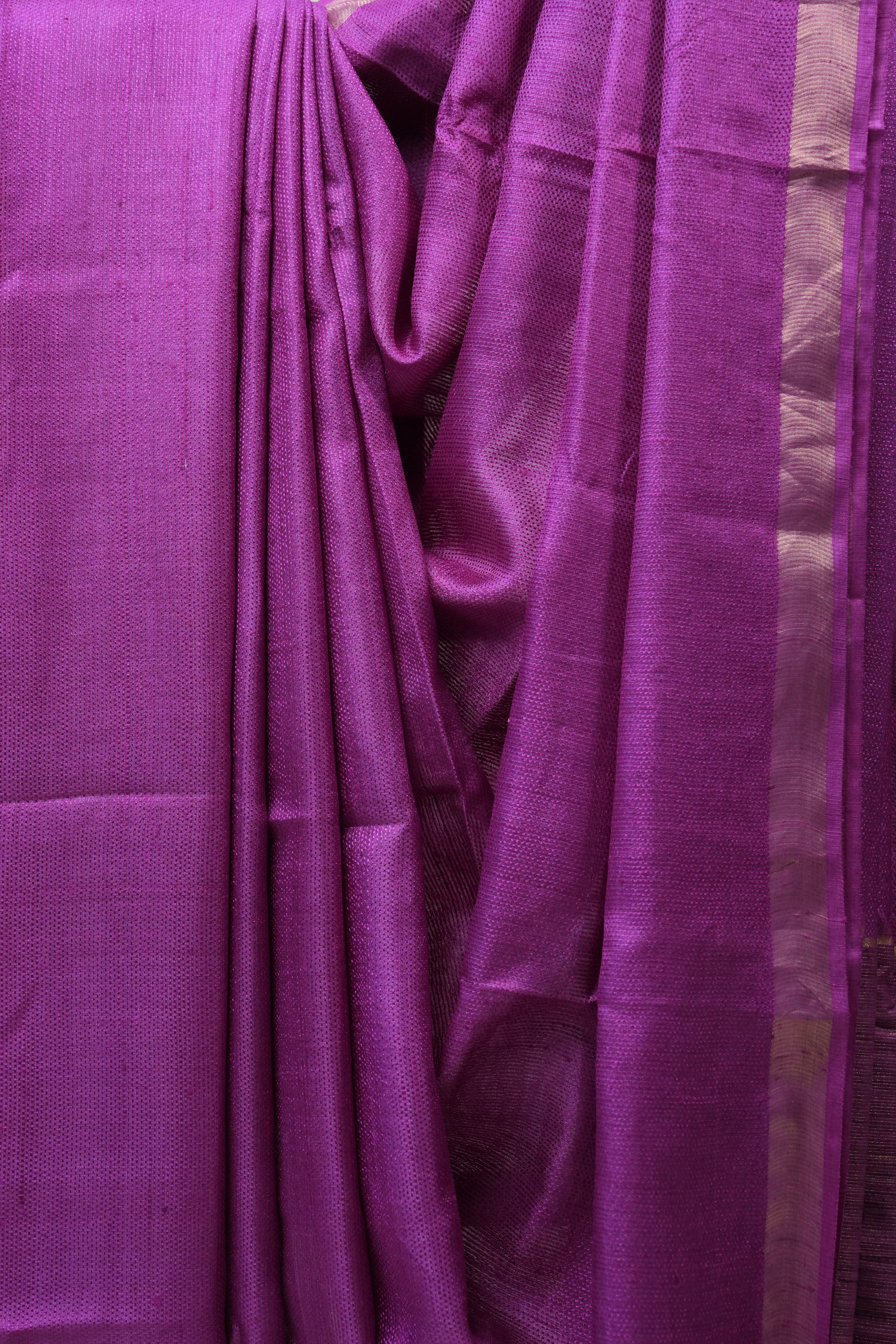 Magenta Tussar Silk Saree - SRMTSS1646