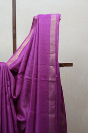 Magenta Tussar Silk Saree - SRMTSS1646