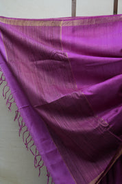 Magenta Tussar Silk Saree - SRMTSS1646