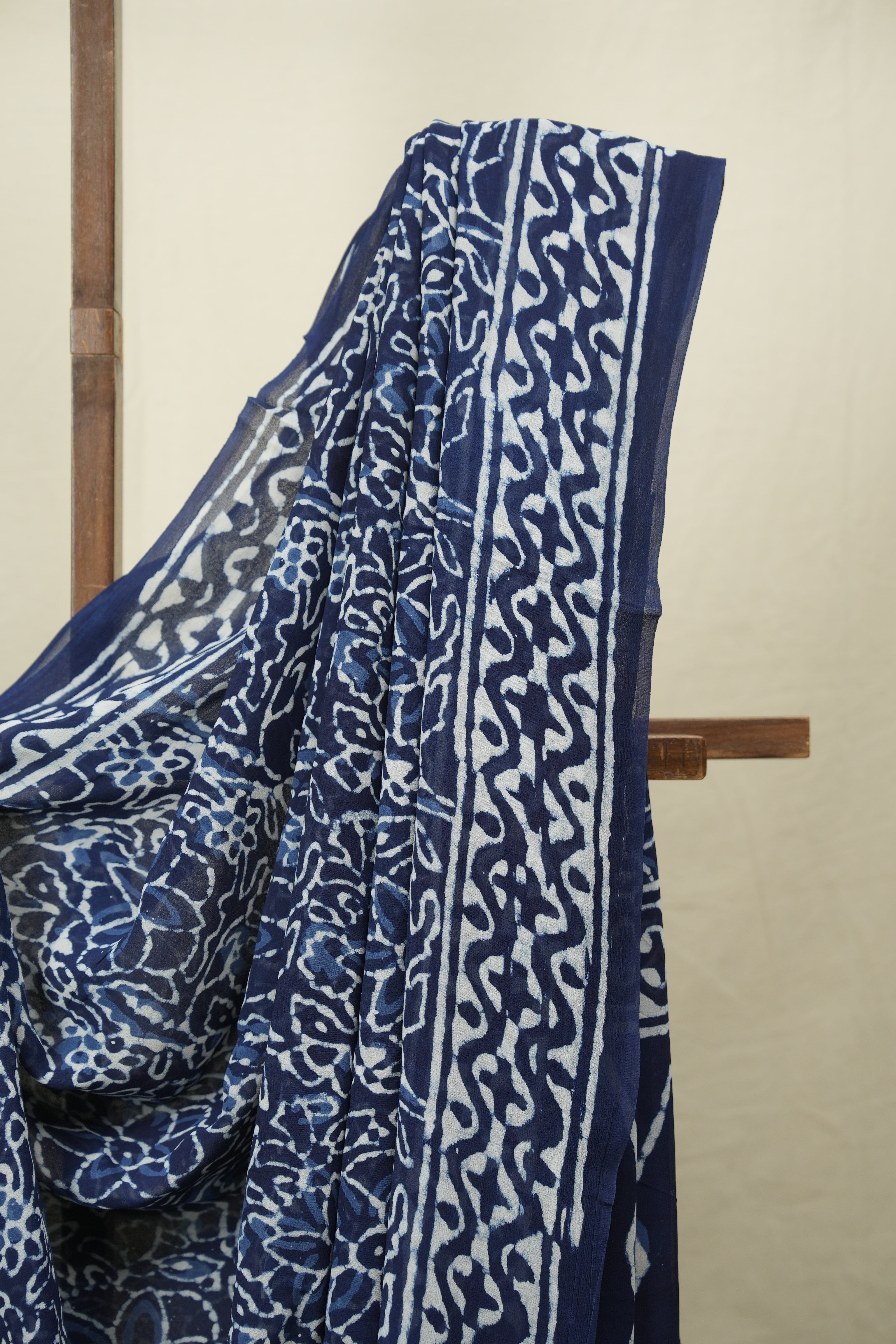 Navy Blue HBP Georgette Saree - SRNBHGS76