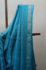 Blue Tussar Silk Saree - SRBTSS1463