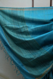 Blue Tussar Silk Saree - SRBTSS1463