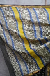 Black HBP Cotton Silk Saree With Maheshwari Border - SRBCSS973