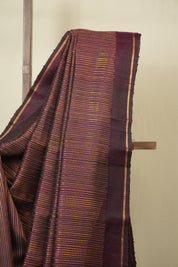 Wine Raw Silk Saree - SRWRSS1031