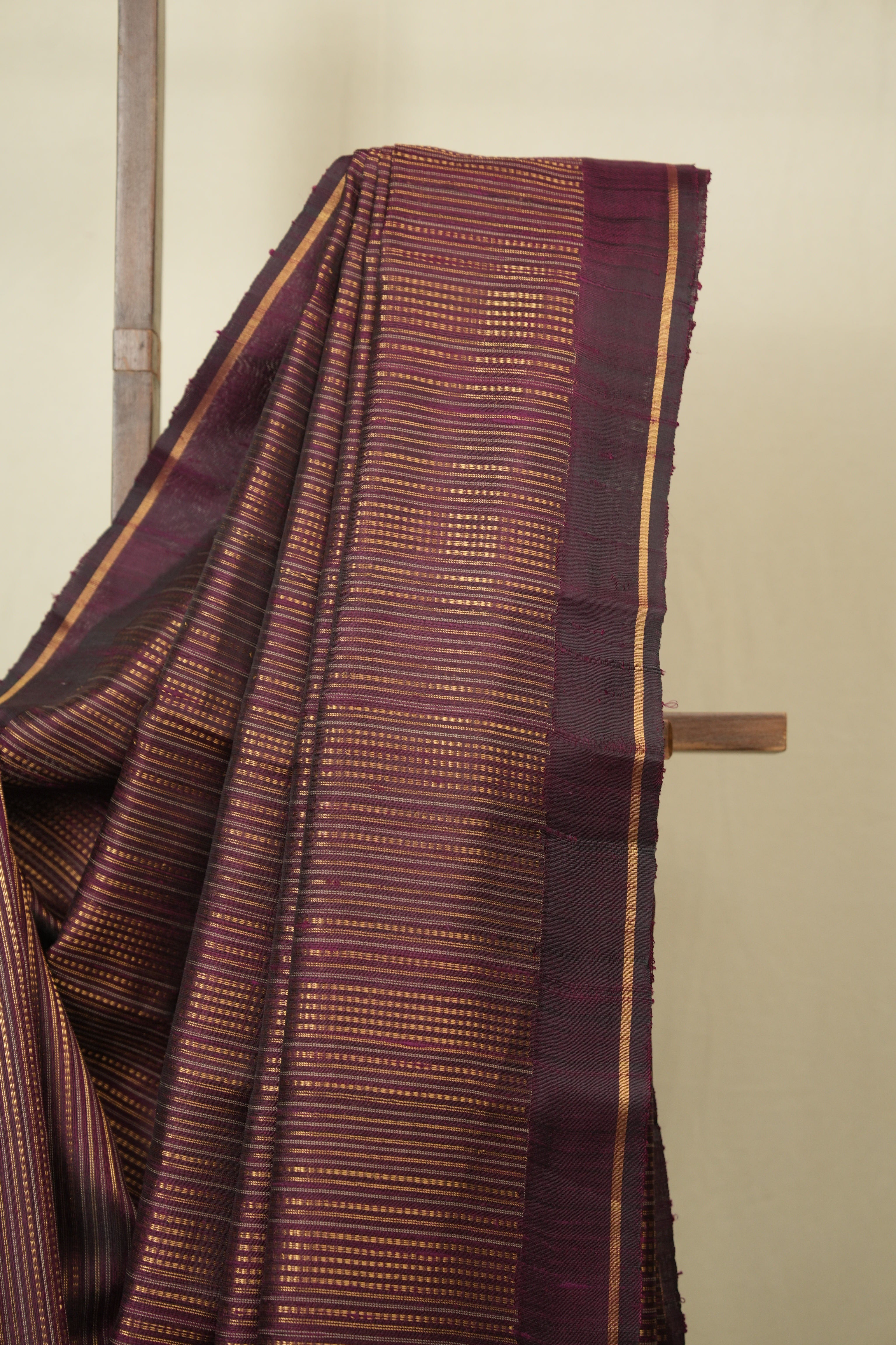 Wine Raw Silk Saree - SRWRSS1031