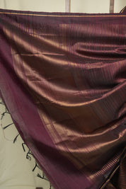 Wine Raw Silk Saree - SRWRSS1031