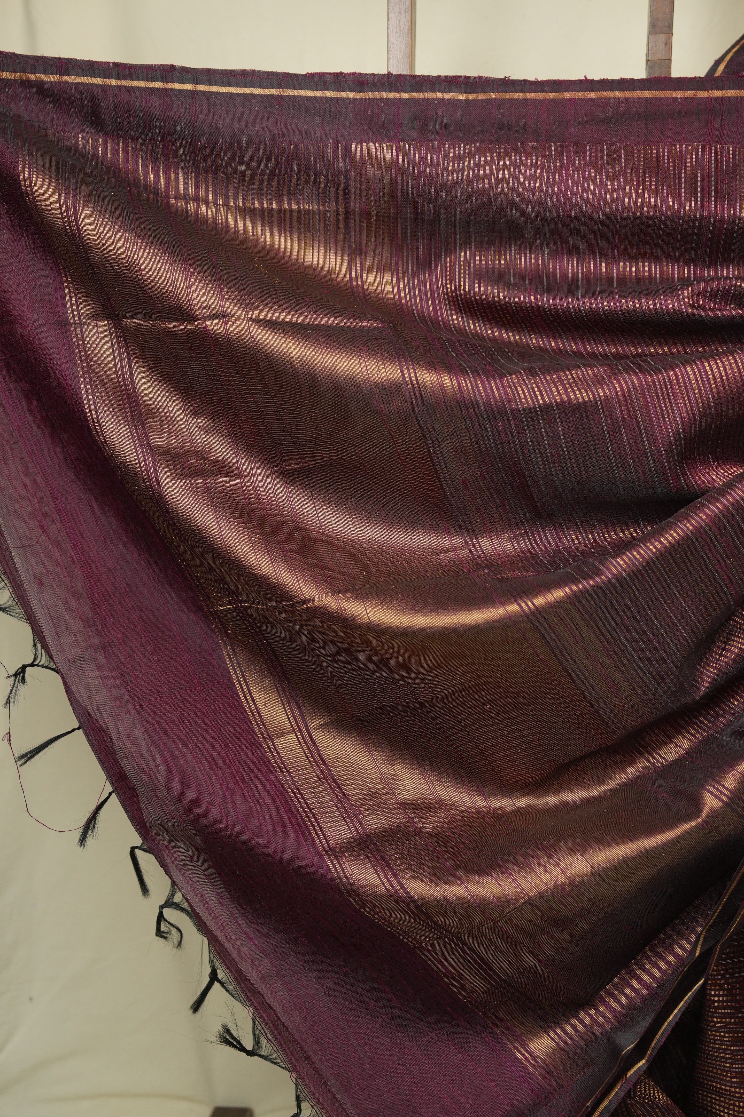 Wine Raw Silk Saree - SRWRSS1031