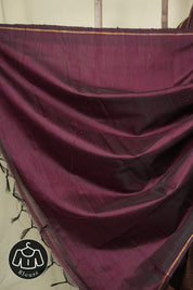 Wine Raw Silk Saree - SRWRSS1031