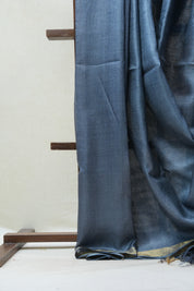 Grey Tussar Silk Saree - SRGTSS1469