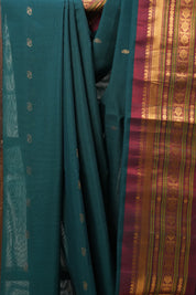 Green Gadwal Cotton Silk Saree - SRGGCSS97