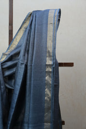 Grey Tussar Silk Saree - SRGTSS1469