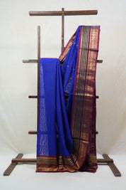 Blue Gadwal Cotton Silk Saree - SRBGCSS91