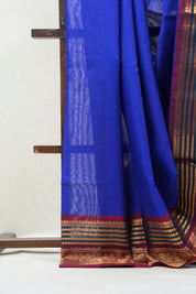 Blue Gadwal Cotton Silk Saree - SRBGCSS91