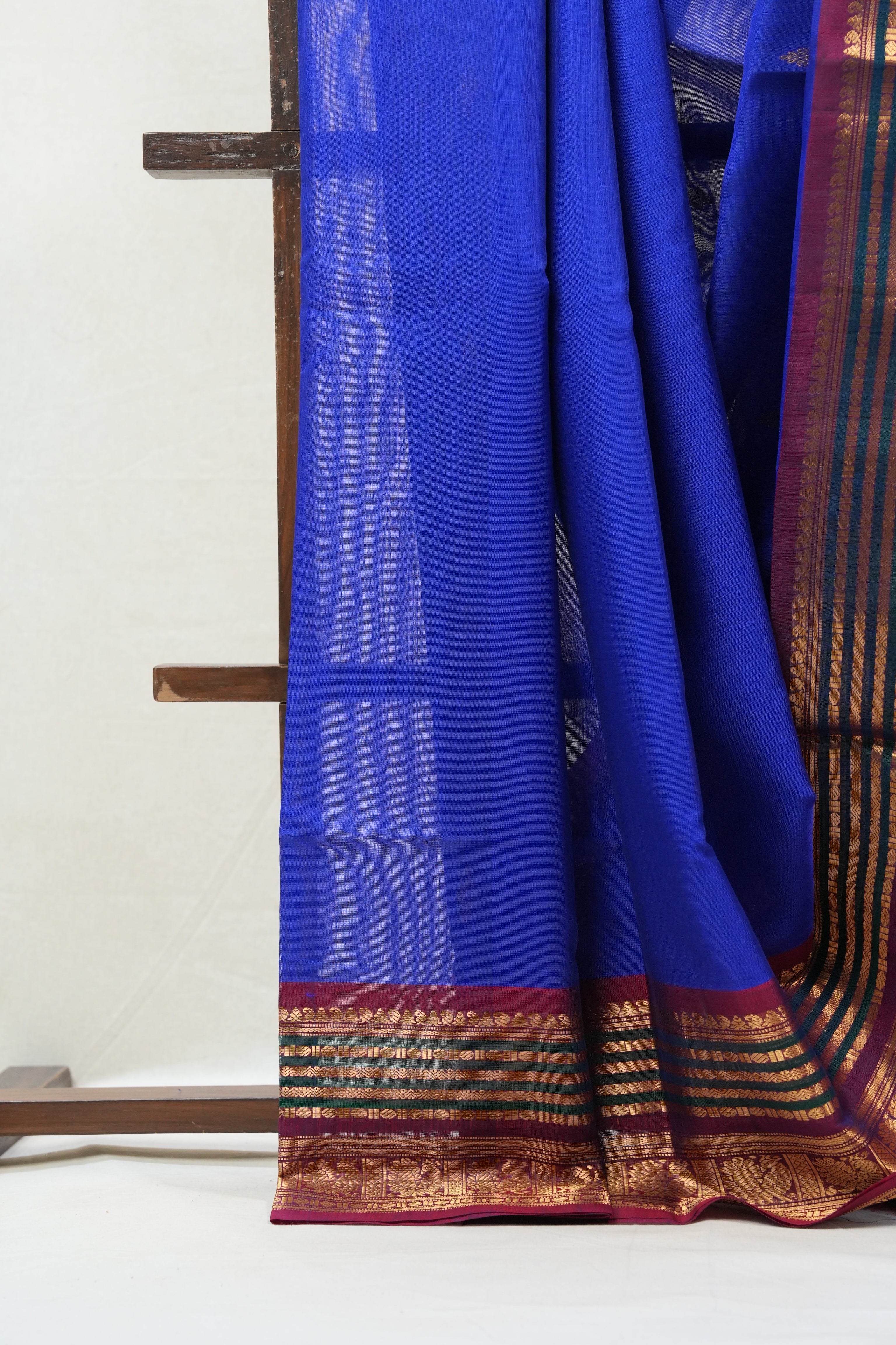 Blue Gadwal Cotton Silk Saree - SRBGCSS91