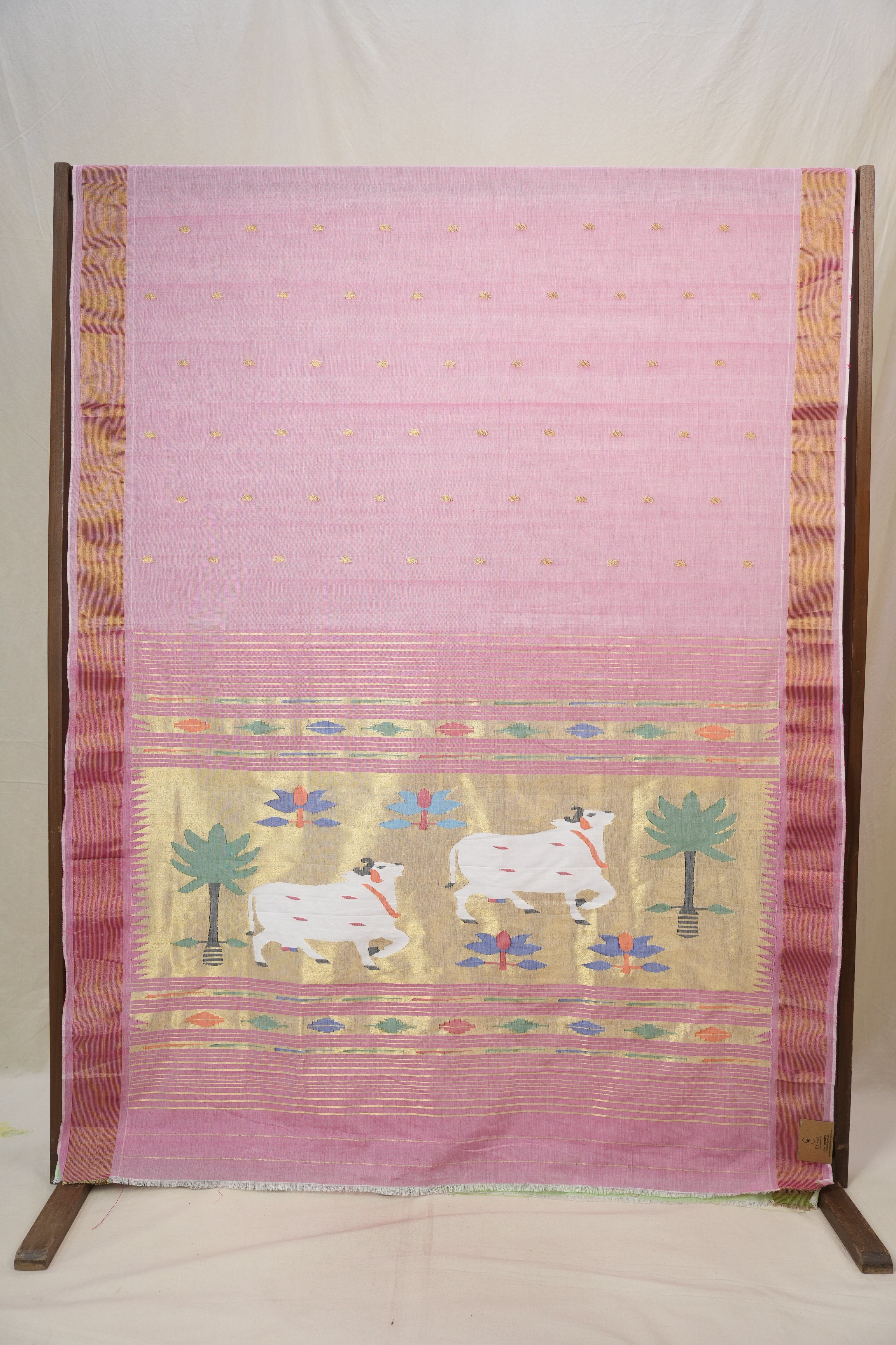 Pink Cotton Paithani Saree - SRPCPS714