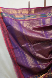 Blue Gadwal Cotton Silk Saree - SRBGCSS91