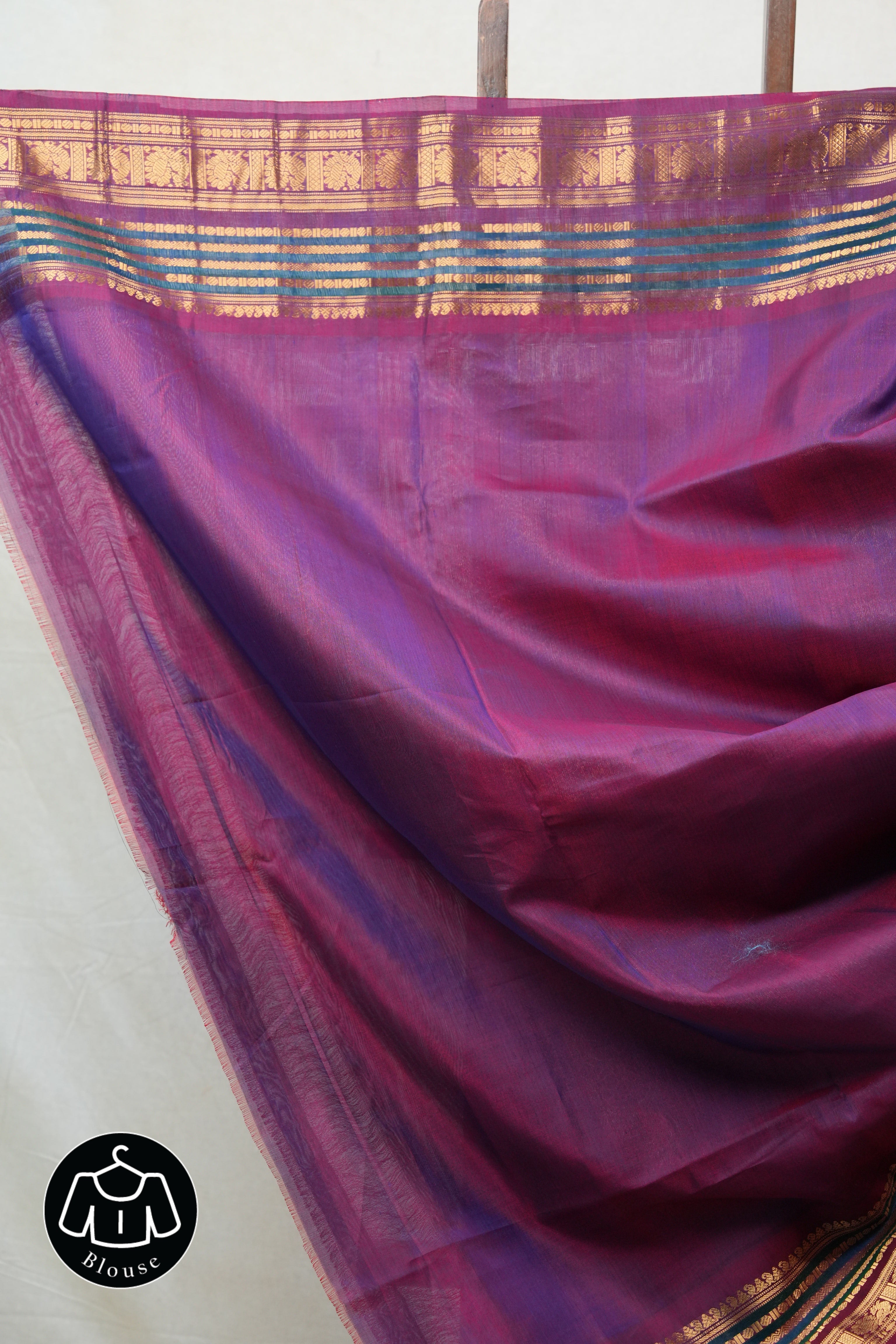 Blue Gadwal Cotton Silk Saree - SRBGCSS91