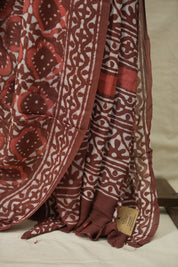 Brick Red HBP Georgette Saree - SRBRHGS77