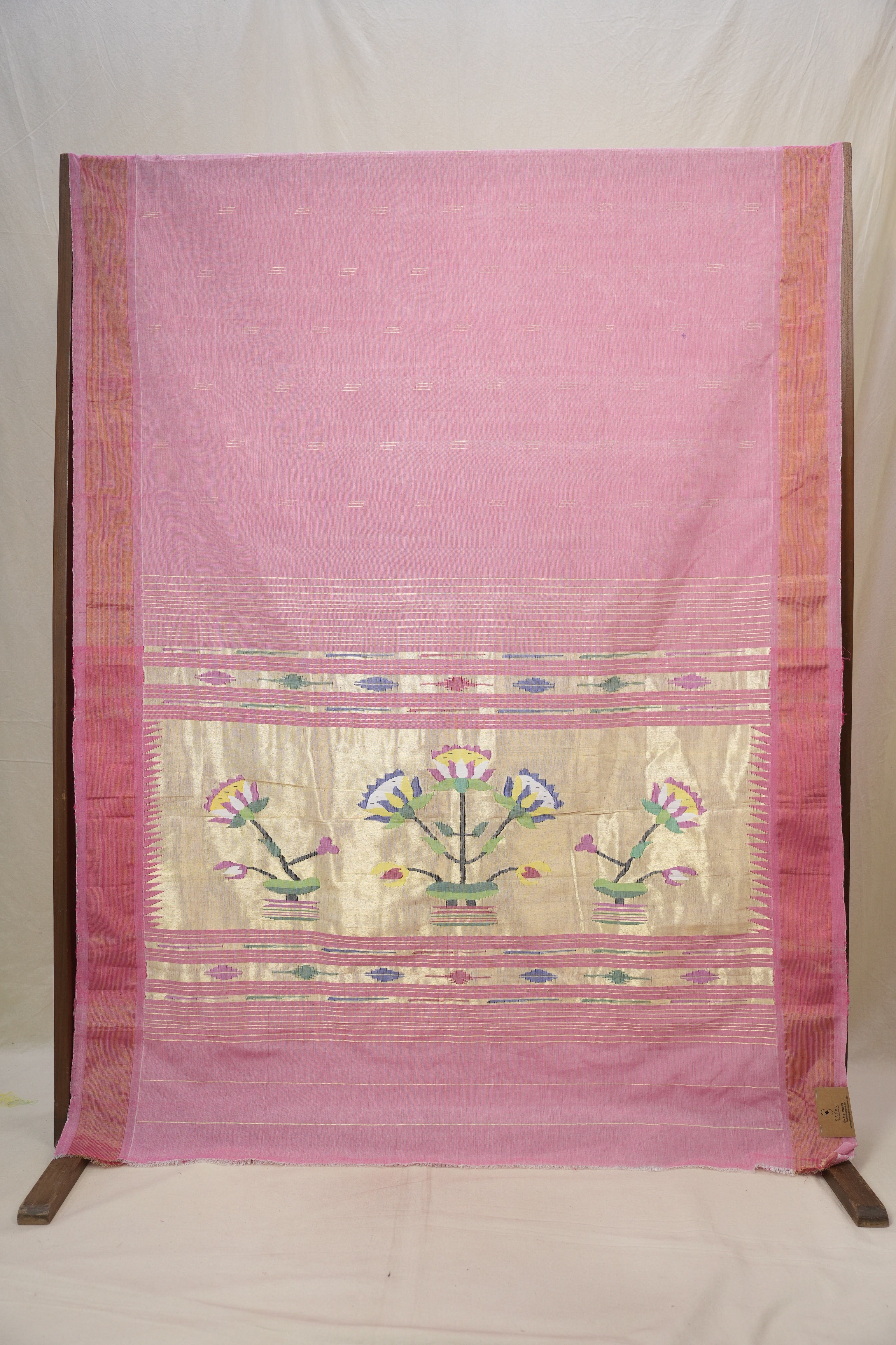 Pink Cotton Paithani Saree - SRPCPS715